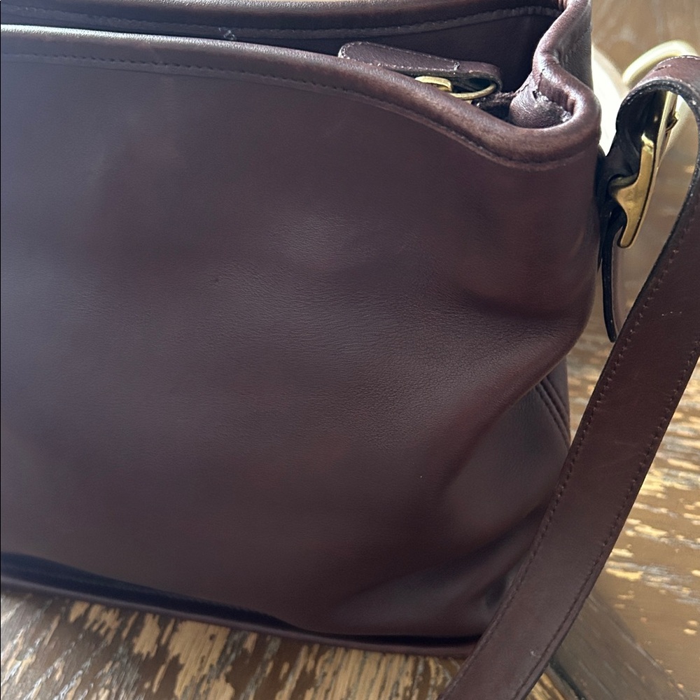 Rare🌹COACH Smooth Brown Leather Shoulder Bag! Bucket bag 6010 VTG Y2K - Picture 5 of 11